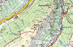 Kort over ruten fra Näderwald til Rauher Kopf