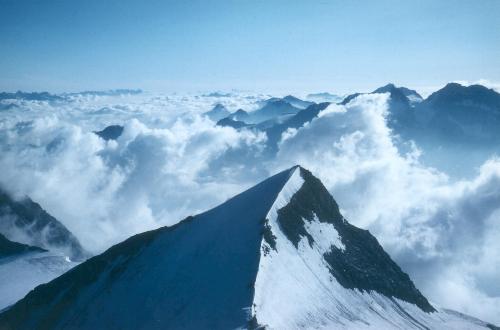 Ulrichshorn set fra Nadelhorn NE-grat (4000m) den 17.08.91