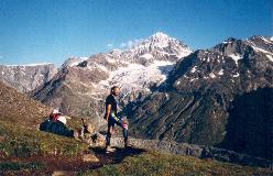 Schönbielhorn og Dent Blanche set fra Seickren ovenfor Stafelalp