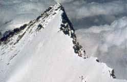 Nordend set fra toppen af Dufourspitze