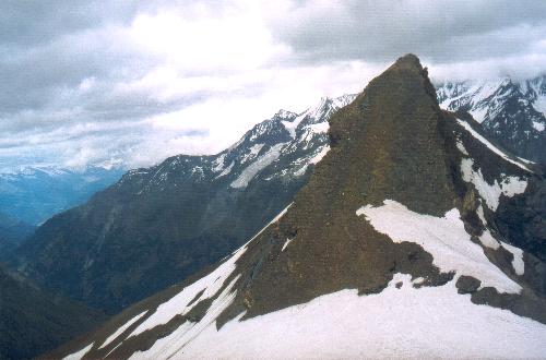 Den øverste del af ruten til Mettelhorn set fra toppen af Platthorn