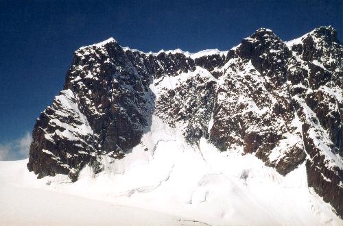 Roccia Nera, Breithornzwilling og Breithorn E set fra Pollux N-grat (3660m) den 10.07.90