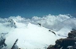 Parrotspitze, Ludwigshöhe, Corno Nero og Piramide Vincent set fra Liskamm