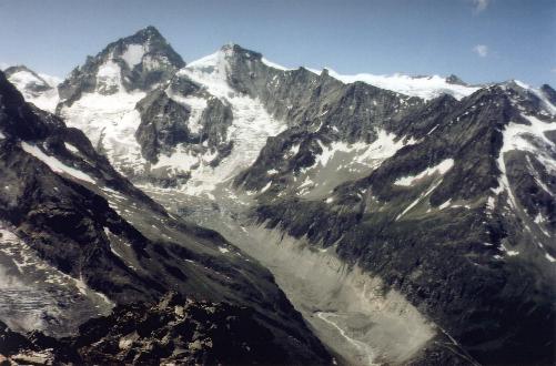 Grand Cornier, Bouquetins og Pigne de la Lé set fra Pointe d'Ar Pitetta