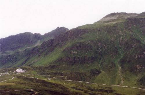 Bielerspitze set fra Bieltals udmunding ved Silvrettasee