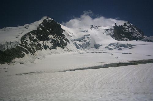 Bishorn og Weisshorn set fra Turtmanngletscher