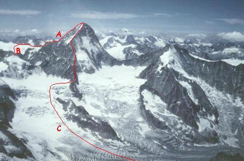 Dent Blanche og Grand Cornier set fra Zinalrothorn