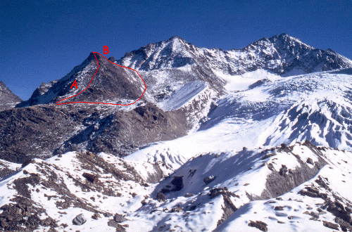 Klein Bigerhorn set fra Riedgletscher