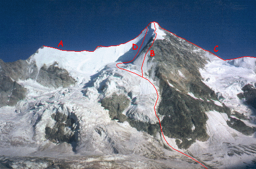 Ober Gabelhorn set fra Cabane Mountet.