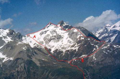 Platthorn med Mettelhorn i baggrunden